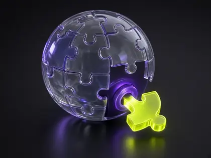 Glass puzzle pieces forming a globe as a registrar adapter