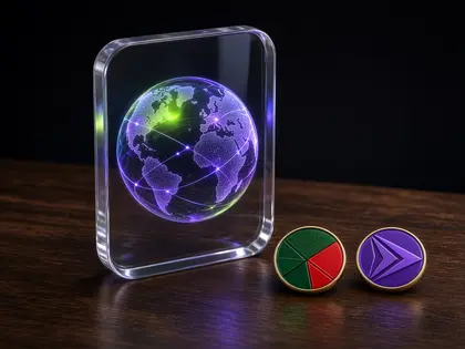 Glass identity card representing a domain name