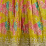 Parrot Green Sequins Georgette Readymade Lehenga