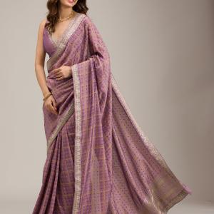 PURPLE ZARIWORK SOFT SILK SAREE