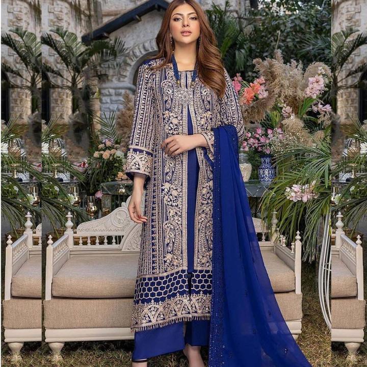 Embroidered Raw Silk Suit