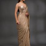 GOLD SEQUINS GEORGETTE SAREE