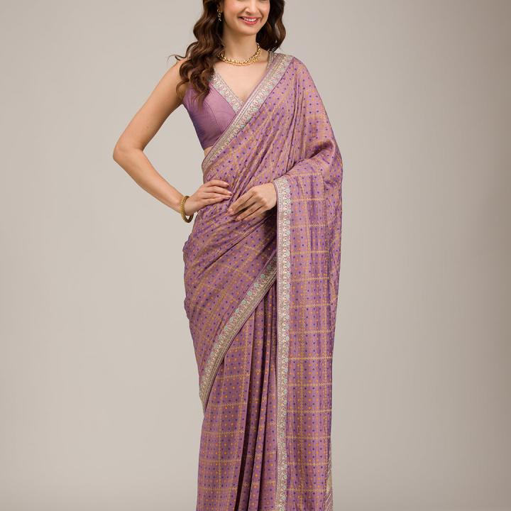 PURPLE ZARIWORK SOFT SILK SAREE