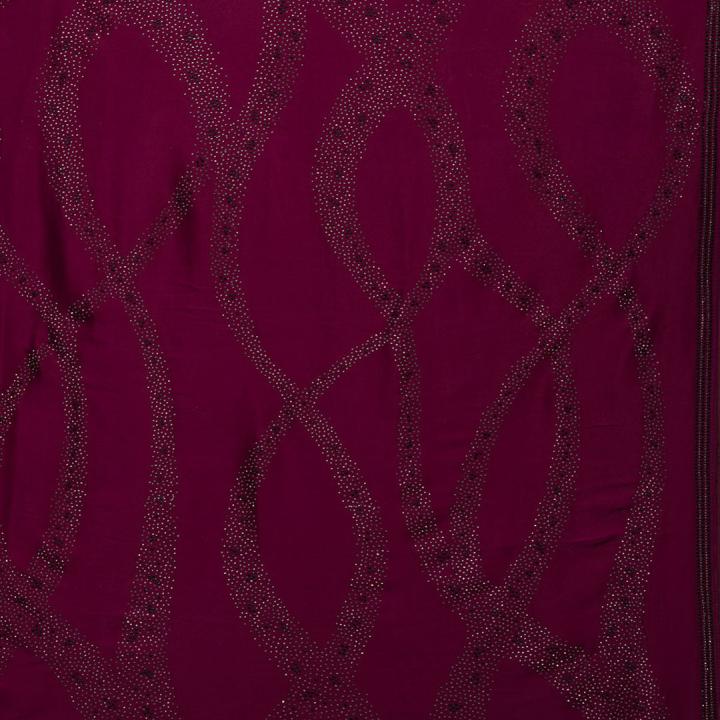 Wine Stonework Satin Designer Saree