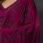 Wine Stonework Satin Designer Saree