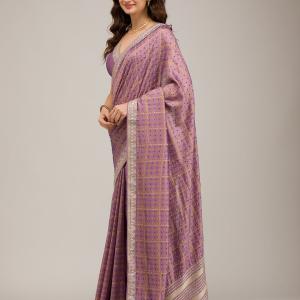 PURPLE ZARIWORK SOFT SILK SAREE