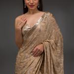 GOLD SEQUINS GEORGETTE SAREE