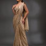 GOLD SEQUINS GEORGETTE SAREE