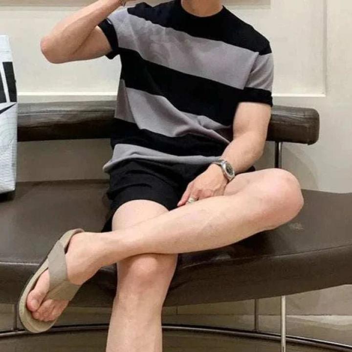 MEN'S O-NECK STRIPED SUMMER T-SHIRT