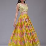 Parrot Green Sequins Georgette Readymade Lehenga