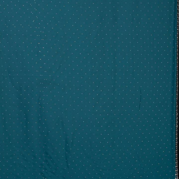 Turquoise Blue Stonework Satin Designer Saree