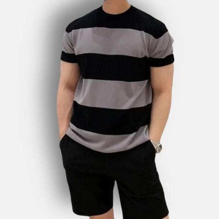 MEN'S O-NECK STRIPED SUMMER T-SHIRT