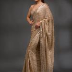 GOLD SEQUINS GEORGETTE SAREE